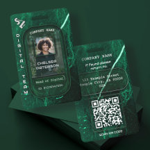 Foto de empleado verde esmeralda moderna ID corpor