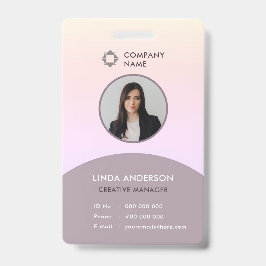 Tarjeta De Identificación Foto De Empleados Con Logo De La Compañía Gris Y R