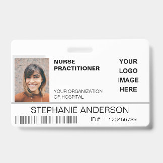 Tarjeta De Identificación Foto de Enfermera Practicante ID Logotipo del Hosp