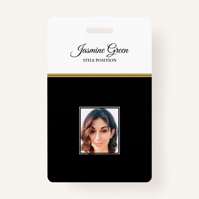 Tarjeta De Identificación Foto De Fondo Blanco Y Negro (Anverso)