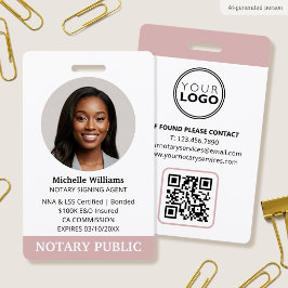 Tarjeta De Identificación Foto de ID de agente de firma de préstamo de notar
