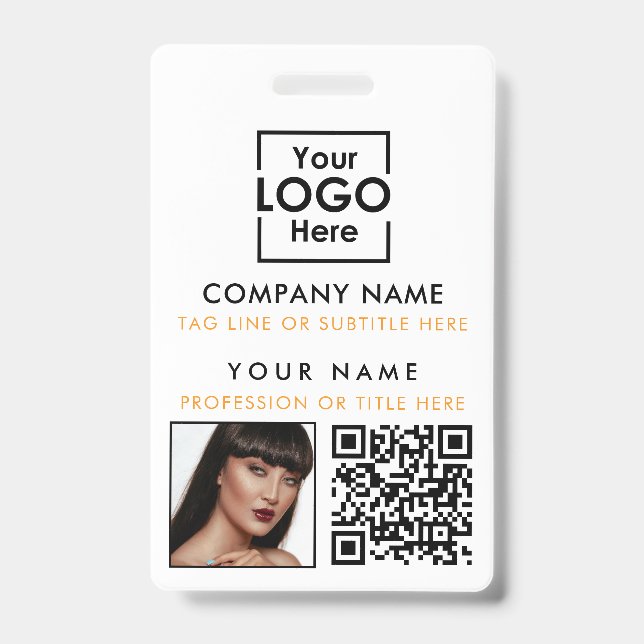 Tarjeta De Identificación Foto de ID de empleado Código QR personalizado Imp (Parte frontal)