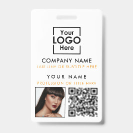 Tarjeta De Identificación Foto de ID de empleado Código QR personalizado Imp