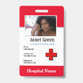 Tarjeta De Identificación Foto de ID de logotipo de enfermera médica de empl