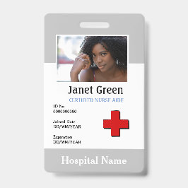 Tarjeta De Identificación Foto de ID de logotipo de enfermera médico de empl