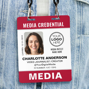 Tarjeta De Identificación Foto de ID moderna de medios de comunicación Logo