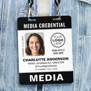 Tarjeta De Identificación Foto de ID moderna de medios de comunicación Logo 