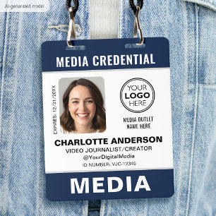 Tarjeta De Identificación Foto de ID moderna de medios de comunicación Logo