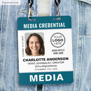 Tarjeta De Identificación Foto de ID moderna de medios de comunicación Logo