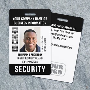 Tarjeta De Identificación Foto de ID personalizada de guardia de seguridad c