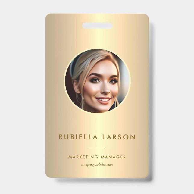 Tarjeta De Identificación Foto de ID profesional para empleados modernos con (Parte frontal)