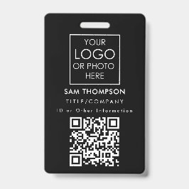 Tarjeta De Identificación Foto de identificación de empleado Código QR de l