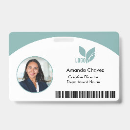 Tarjeta De Identificación Foto de identificación de empleado con código de b
