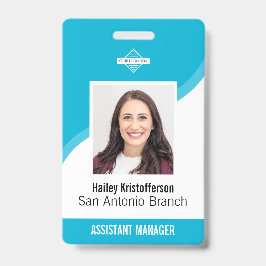Tarjeta De Identificación Foto de identificación de empleado con logotipo pe