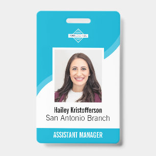 Tarjeta De Identificación Foto de identificación de empleado con logotipo pe