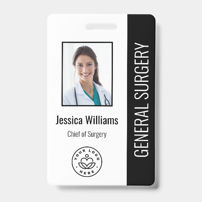 Tarjeta De Identificación Foto de identificación de empleado médico de hospi (Parte frontal)