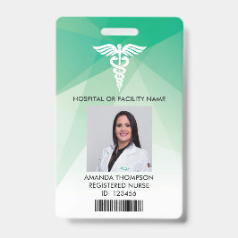 Tarjeta De Identificación Foto de identificación de enfermera registrada geo