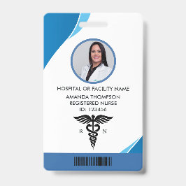 Tarjeta De Identificación Foto de identificación de enfermera registrada geo