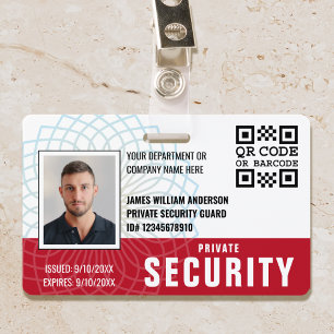 Tarjeta De Identificación Foto de identificación de guardia de seguridad pri