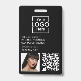 Tarjeta De Identificación Foto de identificación de la empresa Código QR de