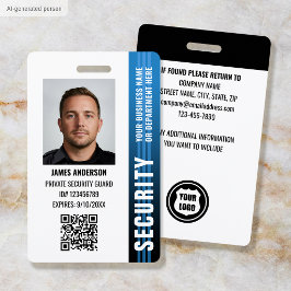 Tarjeta De Identificación Foto de identificación de oficial de guardia de se