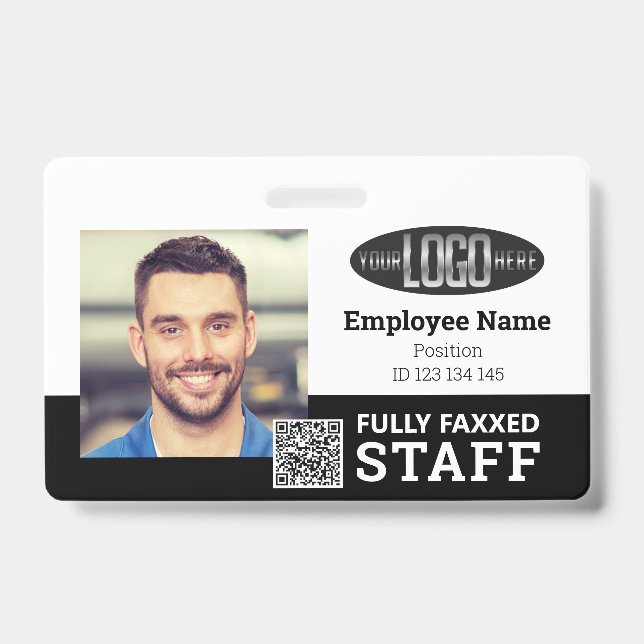 Tarjeta De Identificación Foto de identificación de personal de comercio Cód (Parte frontal)