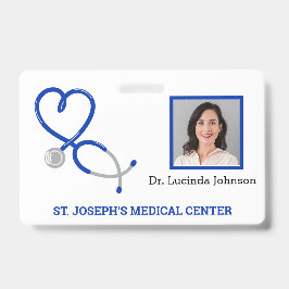 Tarjeta De Identificación Foto de identificación del personal médico doctor