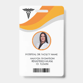 Tarjeta De Identificación Foto de identificación moderna de enfermera regist