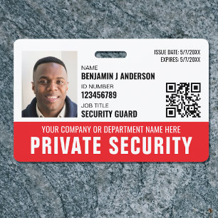 Tarjeta De Identificación Foto de identificación personalizada de guardia de