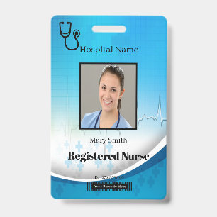 Tarjeta De Identificación Foto de identificación vertical médica cruz de est