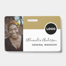 Tarjeta De Identificación Foto de la empresa del empleado ID Logo QR Code Go