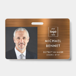 Tarjeta De Identificación Foto de la moderna empresa de metal marrón