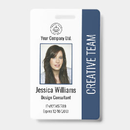 Tarjeta De Identificación Foto de logotipo de empresa moderna ID de empleado