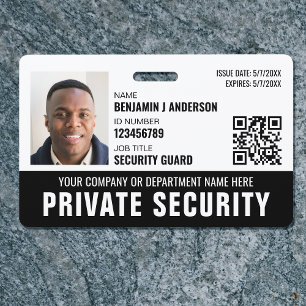 Tarjeta De Identificación Foto de Logotipo de Nombre de Guardia de Seguridad