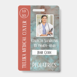 Tarjeta De Identificación Foto de Medica ID Tinta azul suave