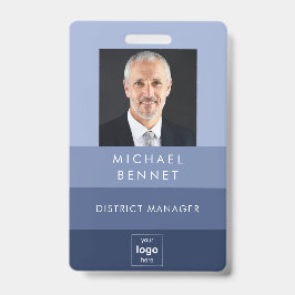 Tarjeta De Identificación Foto de Modern Blue Company ID