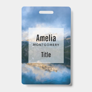 Tarjeta De Identificación Foto de naturaleza escénica de montañas y lago