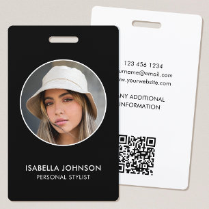 Tarjeta De Identificación Foto de perfil moderno QR Seguridad de identificac