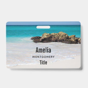 Tarjeta De Identificación Foto de playa arenosa del océano Azure