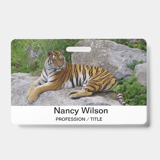 Tarjeta De Identificación Foto de retrato de un tigre siberiano (Parte frontal)