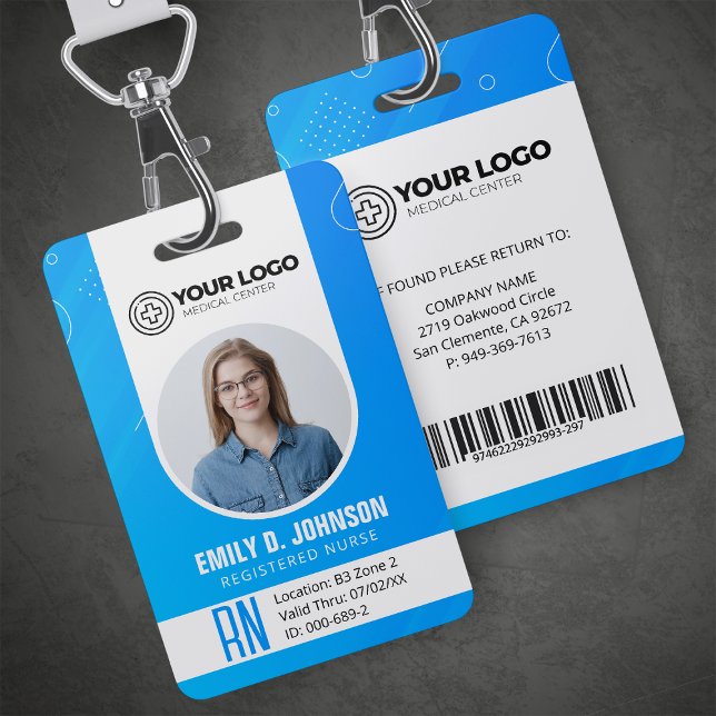 Tarjeta De Identificación Foto de RN de enfermera registrada personalizada (Subido por el creador)