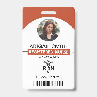 Tarjeta De Identificación Foto de terracota de caduceo de empleado de RN de