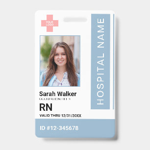 Tarjeta De Identificación Foto de un empleado del hospital Personal del hosp