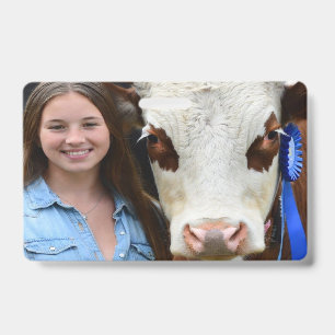 Tarjeta De Identificación Foto de vaca de exposición de ganado personalizada