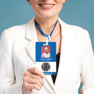 Tarjeta De Identificación Foto del empleado Código de barras Logotipo Nombre