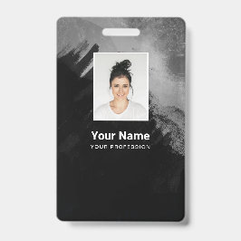 Tarjeta De Identificación Foto del empleado de pintura de grano negro, códig