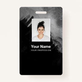 Tarjeta De Identificación Foto del empleado de pintura de grano negro, códig