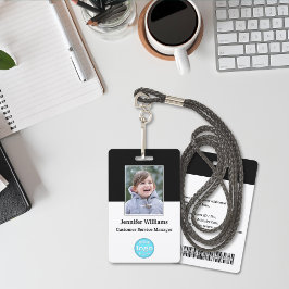 Tarjeta De Identificación Foto del empleado del personal personalizado Nombr