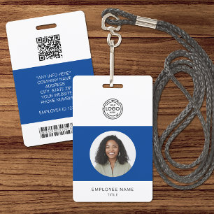 Tarjeta De Identificación Foto del empleado, logotipo, código de barras, ID 