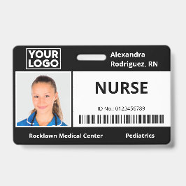 Tarjeta De Identificación Foto del empleado Logotipo Código de barras ID neg